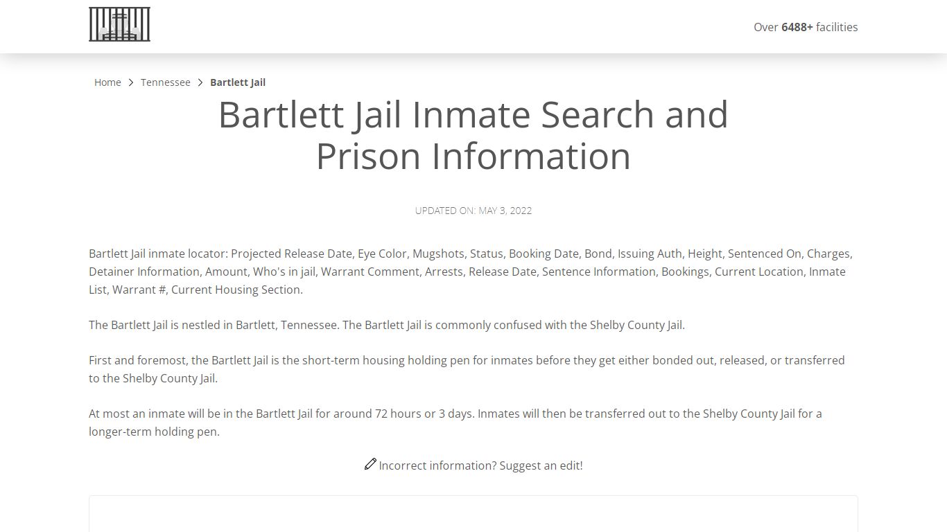 Bartlett Jail Inmate Search, Visitation, Phone no ...